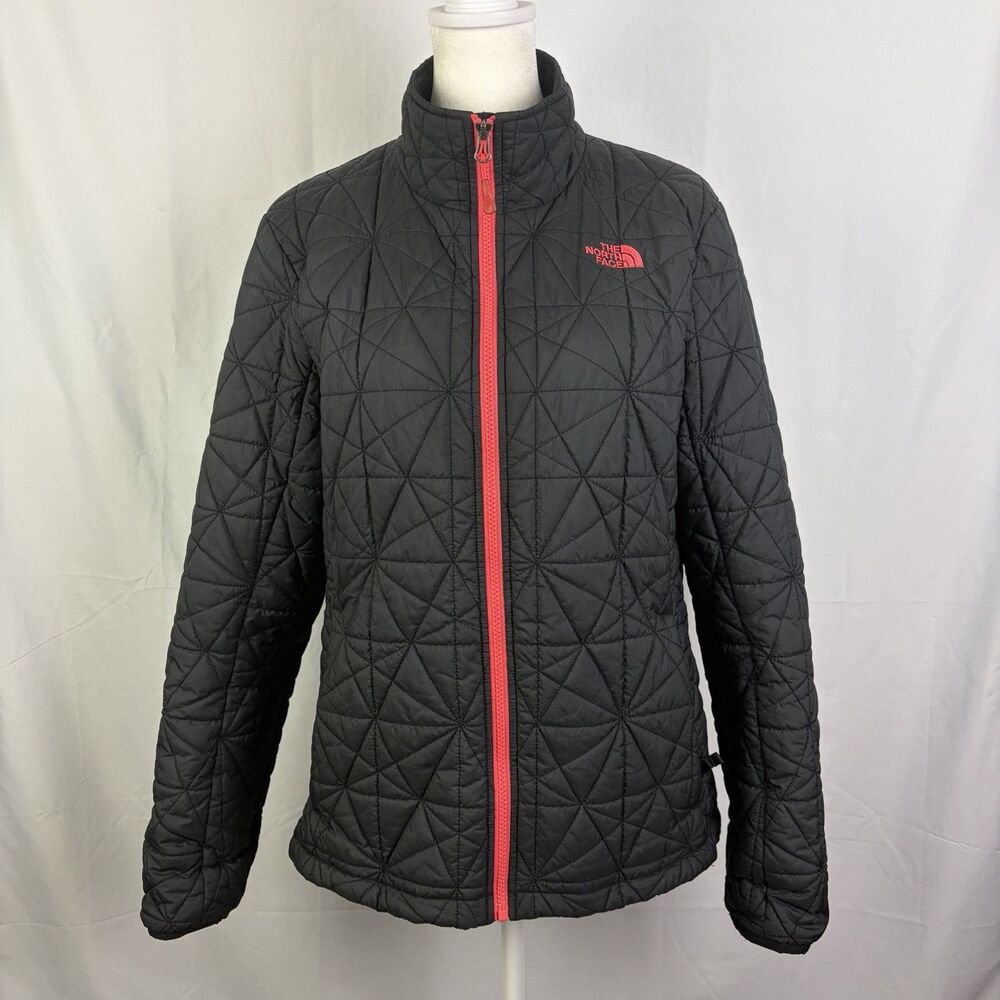 The North Face Quilted Dome Full Zip Coat Jacket Women’s Sz Large Black EUC